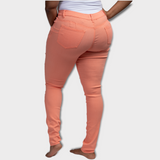 Distressed Stretch Pants (Peach)