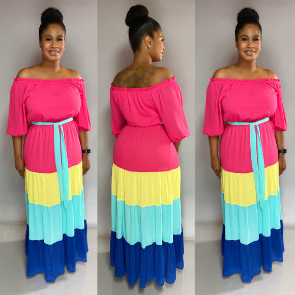 Blocked Maxi Dress