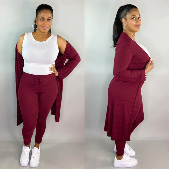 Cute & Comfy Set (Burgundy )