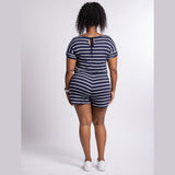Mom Short Romper (Navy/Ivory)
