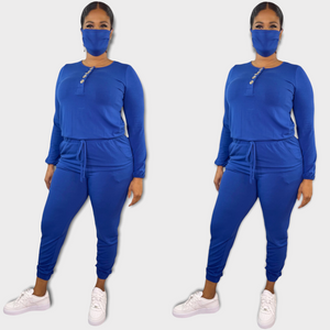 Jane Jogger Jumpsuit (Blue)