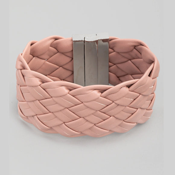 Leather Bracelet (Pink)