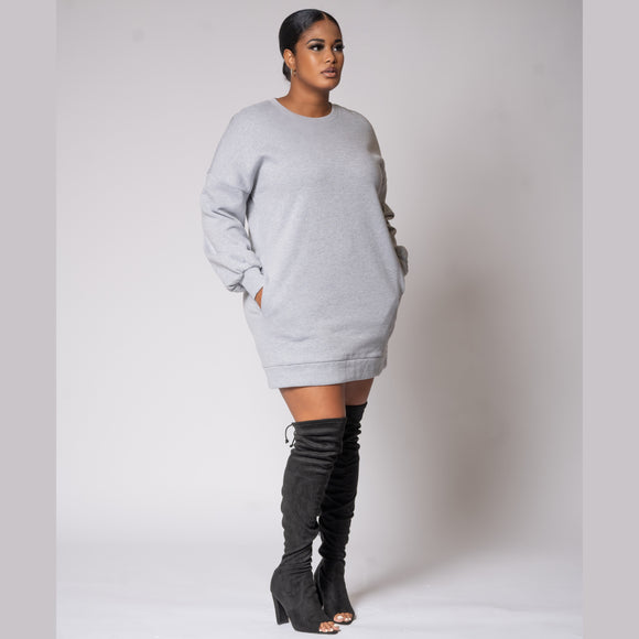 Sweatshirt Dress (Gray)