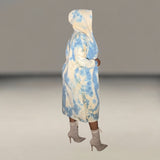 Long Tie Dye Hoodie (Light Blue & Tan)