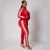 Runner Tracksuit (Red/Tan)