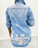 Distressed Denim Shirt Jacket