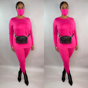 “Kick Back” 3 pc Set (Pink)