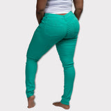Distressed Stretch Pants (Teal)