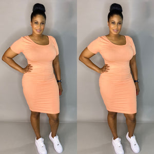 Keyion Tee Dress (Light Coral)